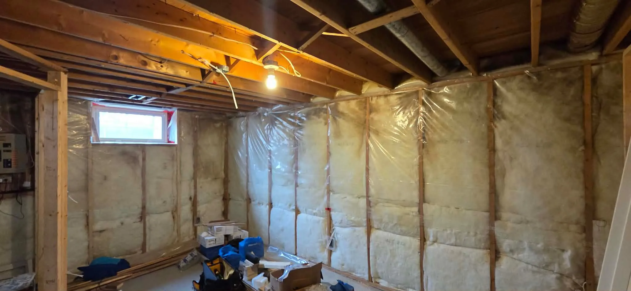 Residential electrical installation inside an Edmonton home