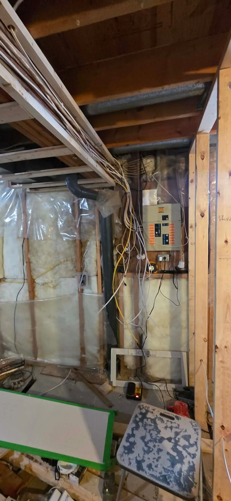 Residential electrical installation inside an Edmonton home
